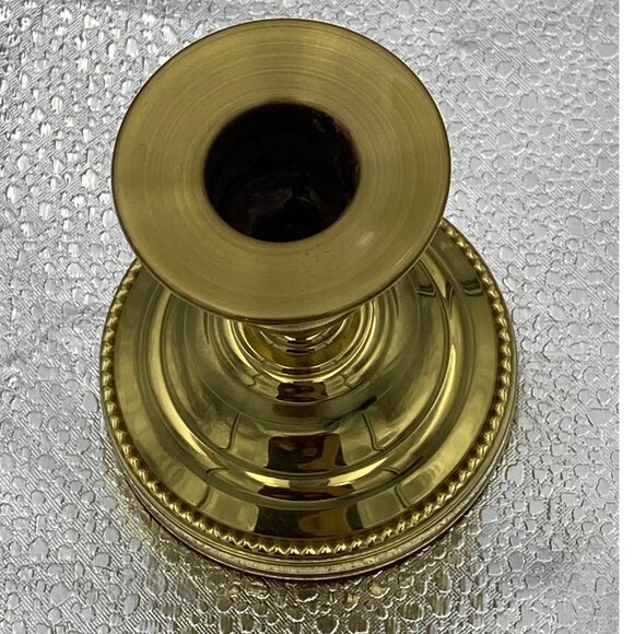 Smithsonian Institution Baldwin Brass Candle Holder 3.5” Tall 3” base 14 oz - Picture 2 of 9